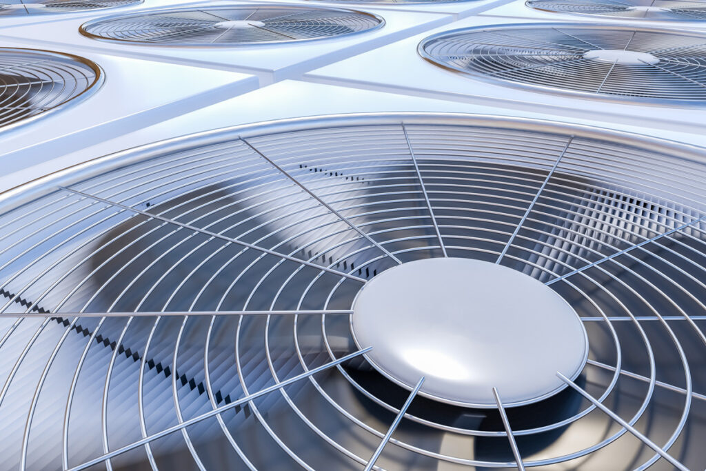 A close-up image of fans in an industrial air system in El Paso.